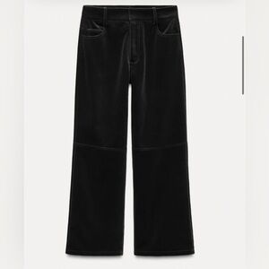 NWT-Zara- STRAIGHT LEG VELVET PANTS ZW COLLECTION-Small